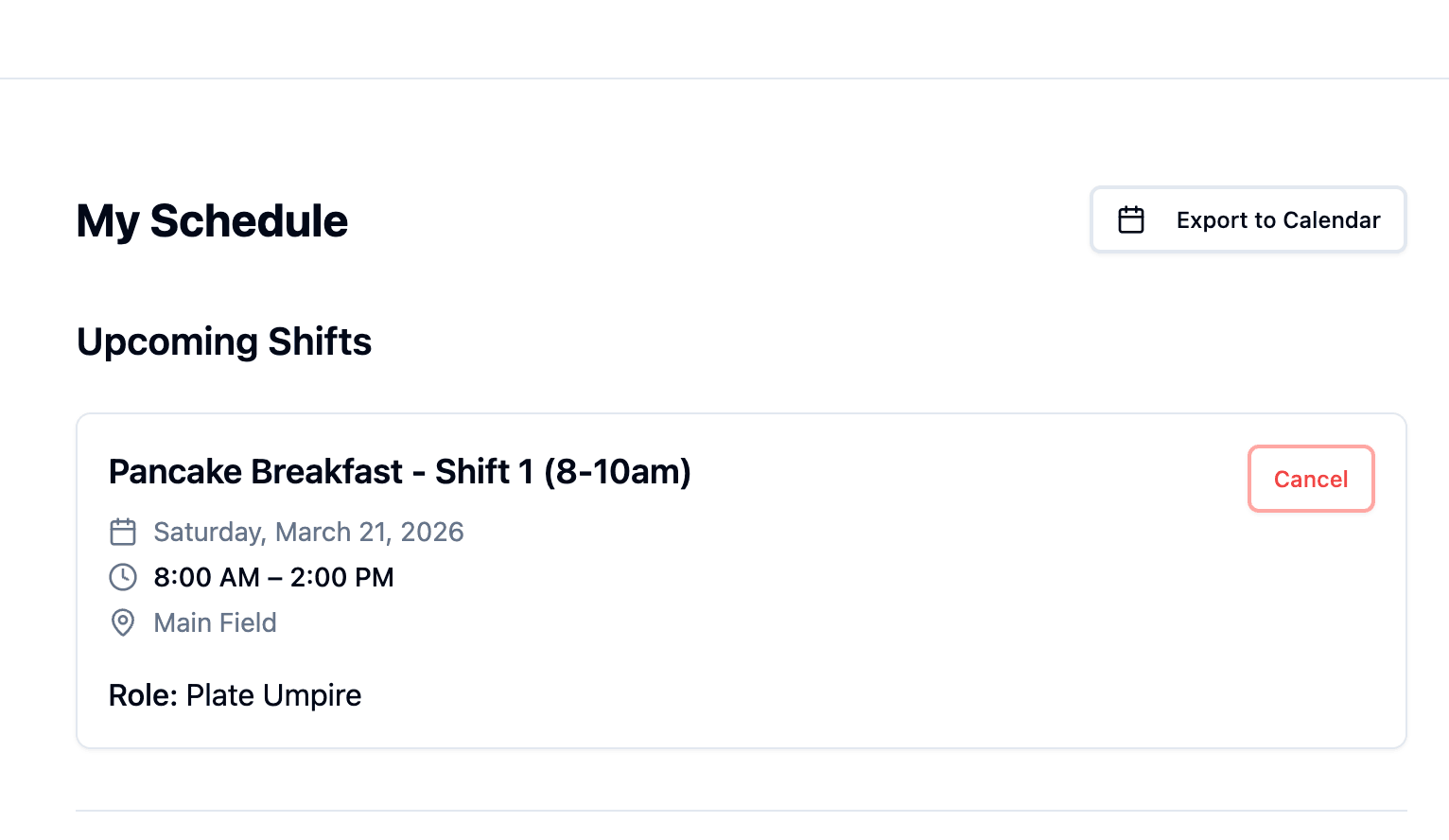 Calendar Sync Functionality